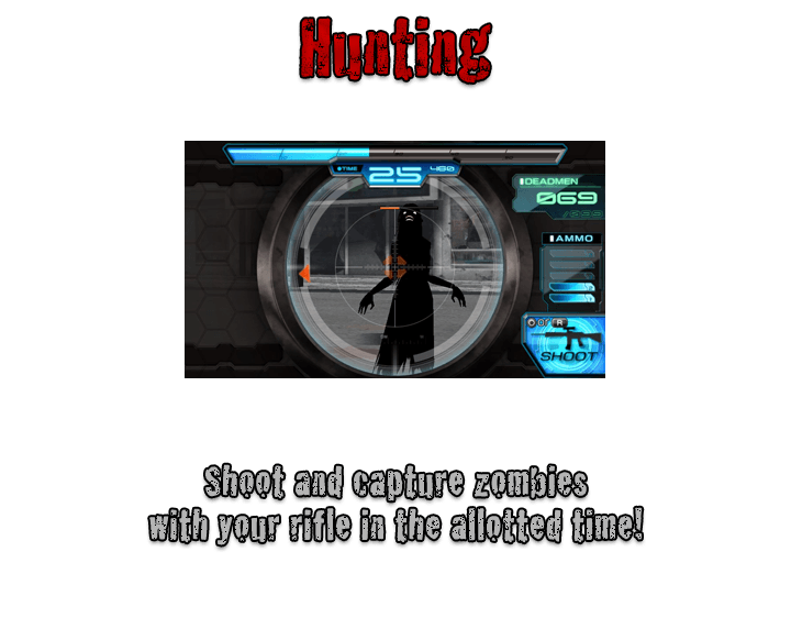 [Hunting] Shoot and capture zombies with your rifle in the allotted time!